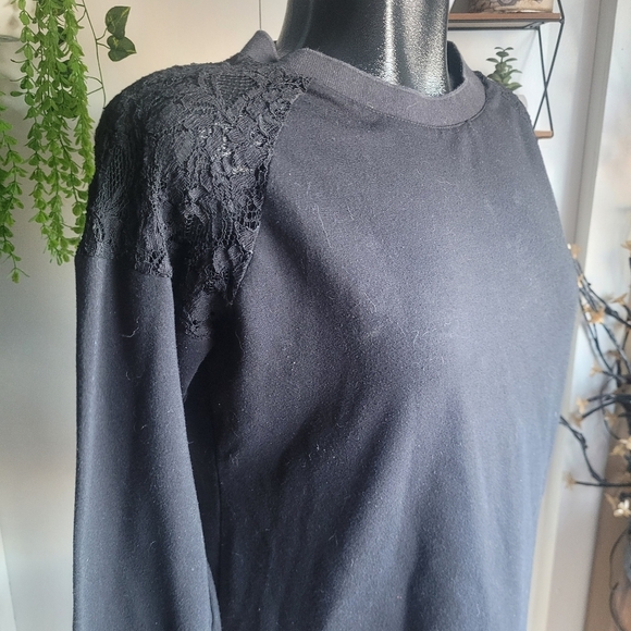 Verve Ami Black Sweater with Lace Detailed Shoulders M - Picture 3 of 7